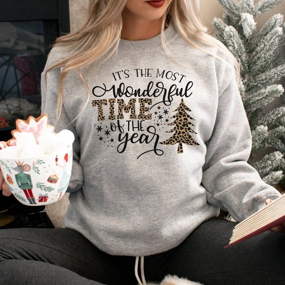 Tops - Most Wonderful Time Of The Year Sweatshirt Christmas Sweatshirt Unisex